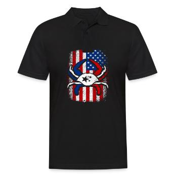 Usa American flag 4th of July Crabbing - Männer Poloshirt - Schwarz - Vorne - Kai (181cm)