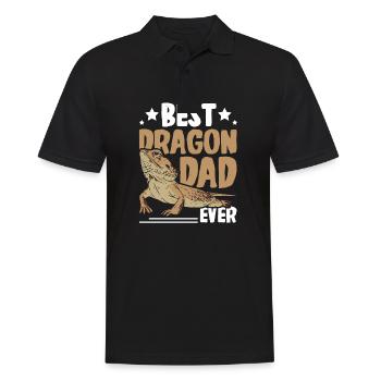 Fête des pères Le meilleur papa dragon barbu de tous les temps - Polo Homme - noir - Devant - Kai (181cm)