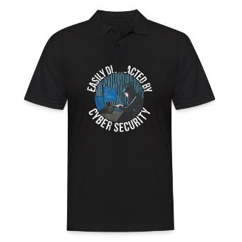 Piratage informatique en cybersécurité - Polo Homme - noir - Devant - Kai (181cm)