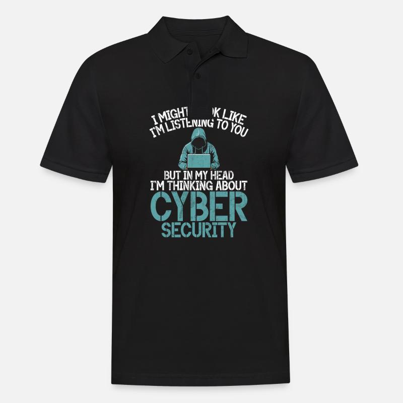 Cyber security hacker hacking - Men's Polo Shirt - black