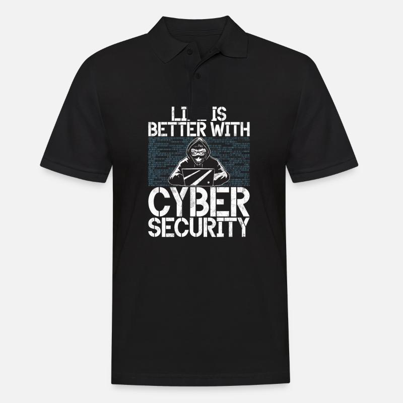 Cyber security hacker hacking - Men's Polo Shirt - black