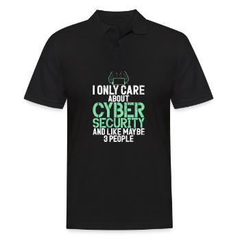 Piratage informatique en cybersécurité - Polo Homme - noir - Devant - Kai (181cm)