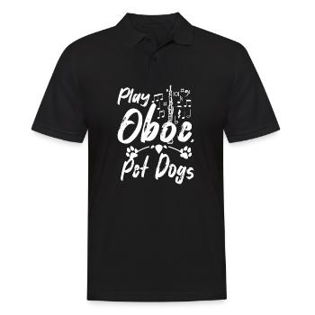 Dog owner Play oboe pet dogs - Men's Polo Shirt - black - Front - Kai (181cm)