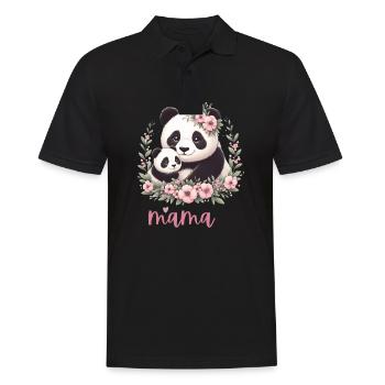 Panda Lover I Mama Panda And Cub Mother's Day - Männer Poloshirt - Schwarz - Vorne - Kai (181cm)