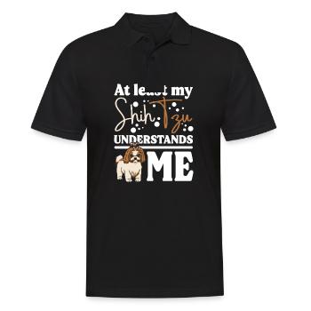 Au moins, mon Shih Tzu me comprend - Polo Homme - noir - Devant - Kai (181cm)