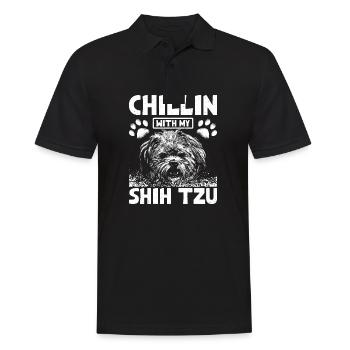 Détendez-vous avec mon Shih Tzu - Polo Homme - noir - Devant - Kai (181cm)