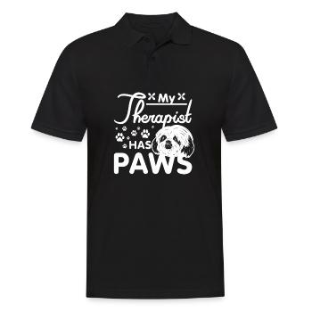 Mon thérapeute a des pattes Shih Tzu - Polo Homme - noir - Devant - Kai (181cm)