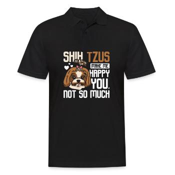 Shih tzus make me happy you not so much - Männer Poloshirt - Schwarz - Vorne - Kai (181cm)