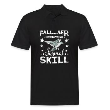 Falconer is my favorite survival skill - Männer Poloshirt - Schwarz - Vorne - Kai (181cm)