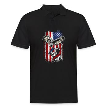 Usa american flag 4th of july falconer - Männer Poloshirt - Schwarz - Vorne - Kai (181cm)