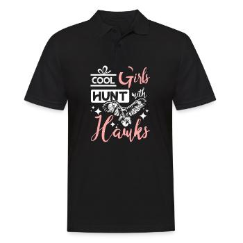 Cool girls hunt with hawks Falconer - Männer Poloshirt - Schwarz - Vorne - Kai (181cm)