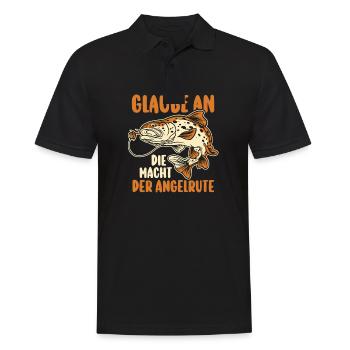 Angler Fischen Angelrute Angeln - Männer Poloshirt - Schwarz - Vorne - Kai (181cm)