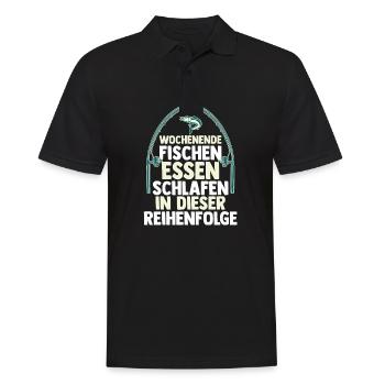 Pêcheur à la ligne Canne à pêche Pêche - Polo Homme - noir - Devant - Kai (181cm)