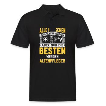 Nur die besten werden Altenpfleger Krankenpfleger - Männer Poloshirt - Schwarz - Vorne - Kai (181cm)
