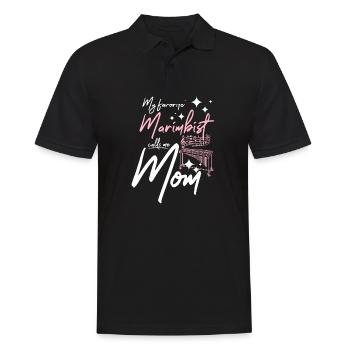 Mothers day My favorite marimbist calls mom - Männer Poloshirt - Schwarz - Vorne - Kai (181cm)