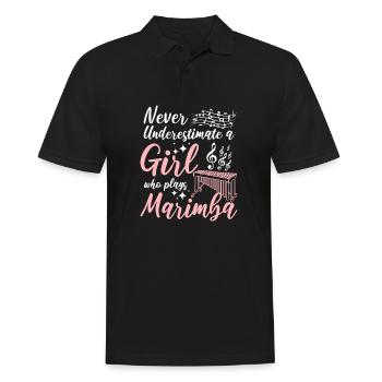 Never underestimate a girl who plays marimba - Männer Poloshirt - Schwarz - Vorne - Kai (181cm)
