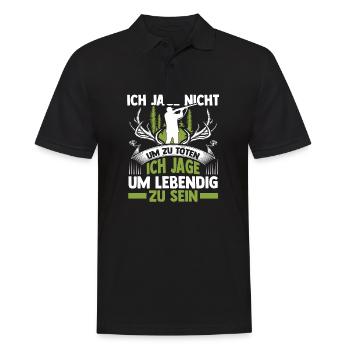 Hunting Hunting Deer Hunting Wild Boar Hunting Hunter - Men's Polo Shirt - black - Front - Kai (181cm)