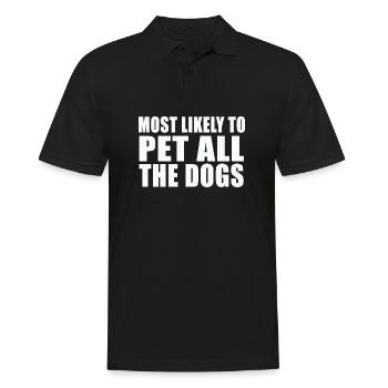Le Plus Susceptible De Caresser Tous Les Chiens Mignon Drôle - Polo Homme - noir - Devant - Kai (181cm)