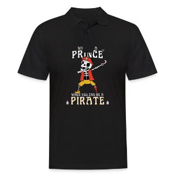 Pourquoi être un prince quand on peut être un pirate - Polo Homme - noir - Devant - Kai (181cm)