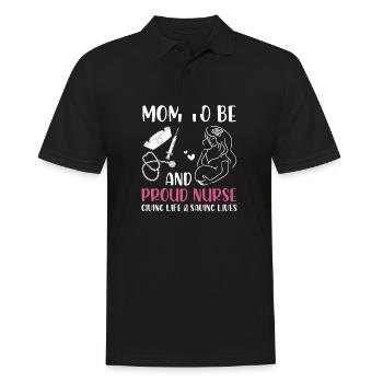Maman en devenir et fière infirmière infirmières infirmières auxiliaires infirmières enceintes - Polo Homme - noir - Devant - Kai (181cm)