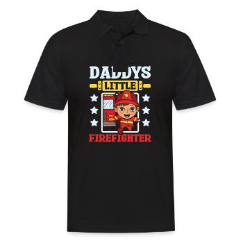 For children daddy's little firefighter - Men's Polo Shirt - black - Front - Kai (181cm)