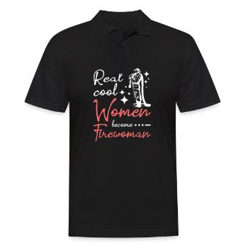 Real cool women become firewoman - Men's Polo Shirt - black - Front - Kai (181cm)