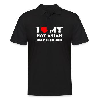 i love my hot asian boyfriend - Männer Poloshirt - Schwarz - Vorne - Kai (181cm)