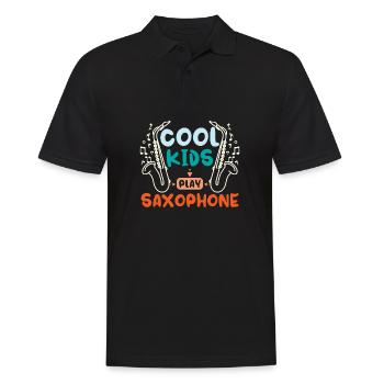 Children cool kids play saxophone - Men's Polo Shirt - black - Front - Kai (181cm)
