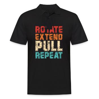 Rotate Extend Pull Repeat - Men's Polo Shirt - black - Front - Kai (181cm)