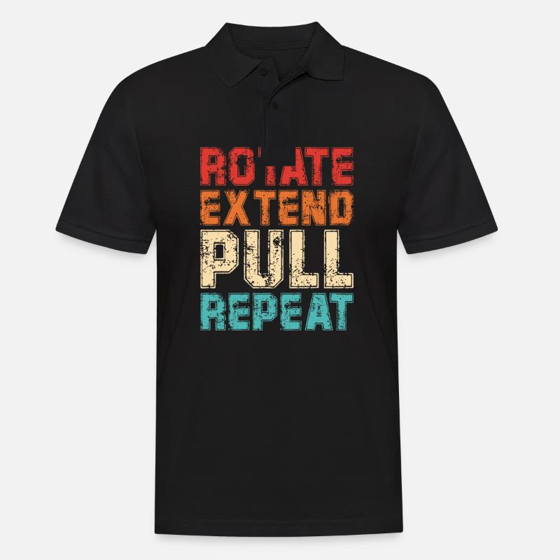 Rotate Extend Pull Repeat - Männer Poloshirt - Schwarz