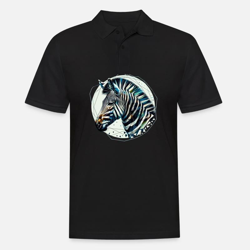 Zebra in Polygonendarstellung - Männer Poloshirt - Schwarz