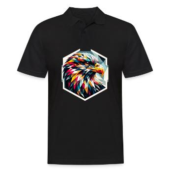 White-tailed eagle in polygon representation - Men's Polo Shirt - black - Front - Kai (181cm)