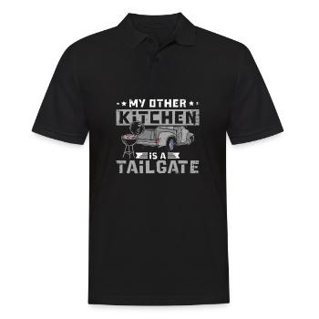 My other kitchen is a tailgate - Männer Poloshirt - Schwarz - Vorne - Kai (181cm)