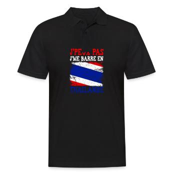 Je peux pas je me barre en Thailande - Polo Homme - noir - Devant - Kai (181cm)