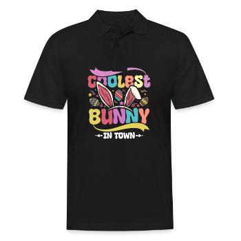 Le lapin le plus cool de la ville de Pâques - Polo Homme - noir - Devant - Kai (181cm)