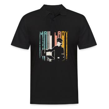 Retro Vintage Mail lady - Männer Poloshirt - Schwarz - Vorne - Kai (181cm)