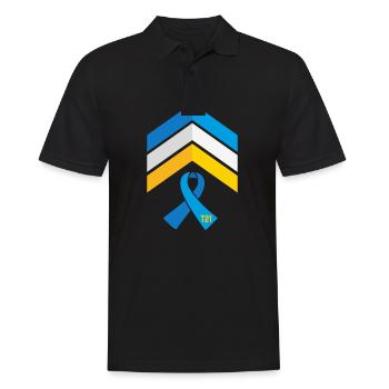 Ruban T21 - Mois de la sensibilisation au syndrome de Down, Rock - Polo Homme - noir - Devant - Kai (181cm)