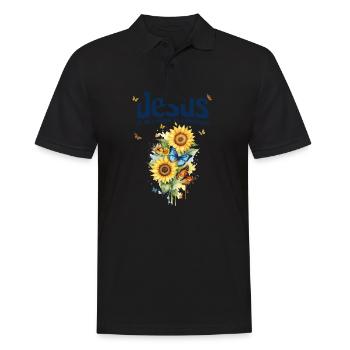 Jésus Ce n’est pas de la religion, c’est une relation - Polo Homme - noir - Devant - Kai (181cm)
