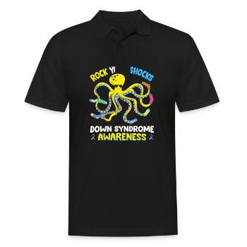 Down-Syndrom Bewusstsein Oktopus Rock Your Sock - Männer Poloshirt - Schwarz - Vorne - Kai (181cm)