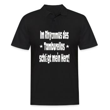 Im Rhythmus des Tamburellos schlägt mein Herz - Männer Poloshirt - Schwarz - Vorne - Kai (181cm)