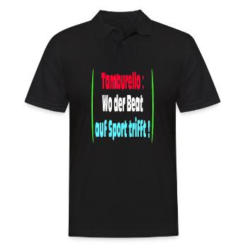 Tamburello Wo der Beat auf den Sport trifft - Männer Poloshirt - Schwarz - Vorne - Kai (181cm)