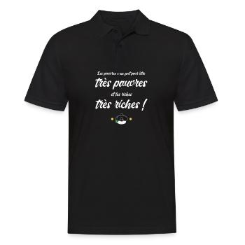 Les pauvres et les riches replique culte - Polo Homme - noir - Devant - Kai (181cm)