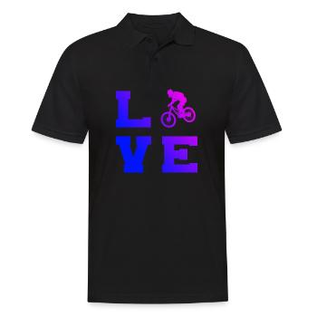 Women's Men's Mountain Bikers Mountain Bike Cyclists - Men's Polo Shirt - black - Front - Kai (181cm)