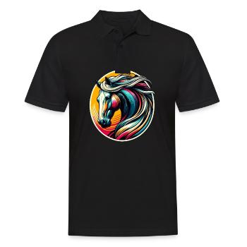 Cheval, Tête De Cheval - Polo Homme - noir - Devant - Kai (181cm)
