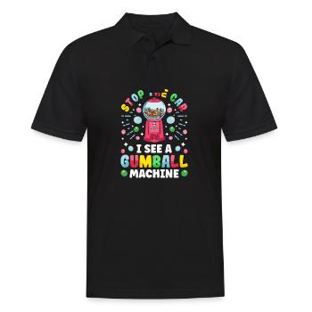 Funny chewing gum machine - Men's Polo Shirt - black - Front - Kai (181cm)