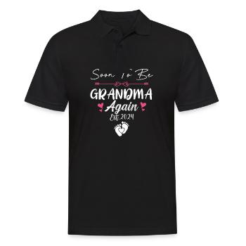 Bientôt grand-mère 2024 fête des mères pour nouveau grand - Polo Homme - noir - Devant - Kai (181cm)