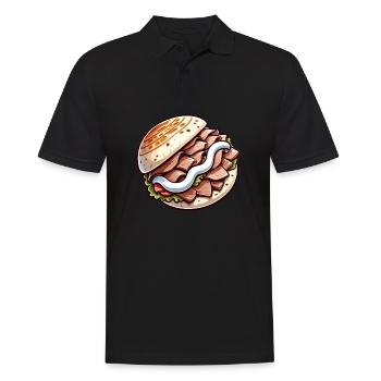 Doner kebab dans un style comique - Polo Homme - noir - Devant - Kai (181cm)