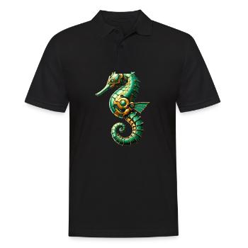 Seepferdchen Roboter, Roboter-Seepferdchen - Männer Poloshirt - Schwarz - Vorne - Kai (181cm)