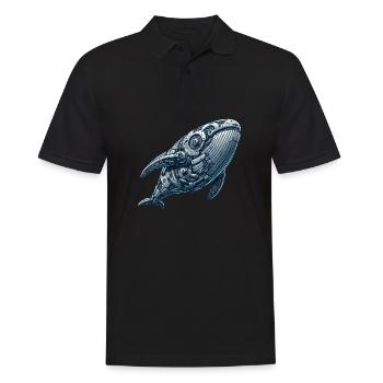 Wal Roboter, Roboter-Wal - Männer Poloshirt - Schwarz - Vorne - Kai (181cm)