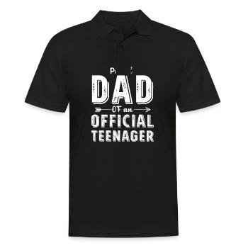 Fier papa d’un anniversaire officiel d’adolescent - Polo Homme - noir - Devant - Kai (181cm)